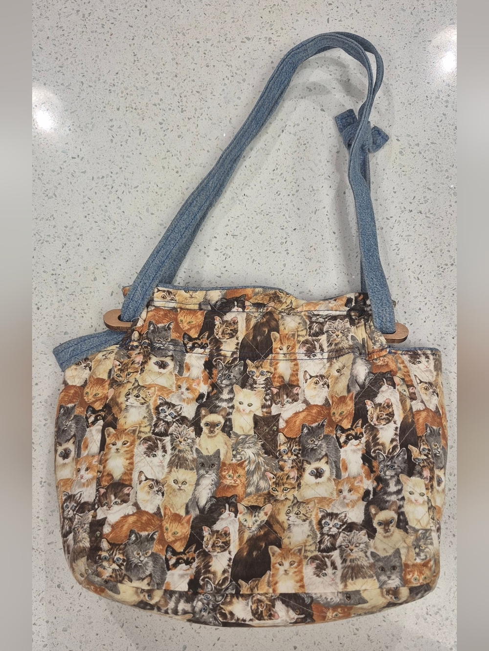Vintage Homemade Cat Shoulder Bag